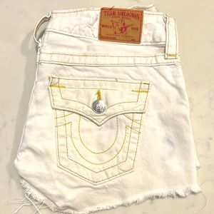 White denim shorts